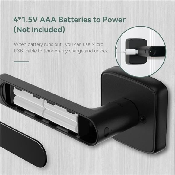 Fingerprint Smart Door Lock with Handle Biometric with App Control - Picture 5 of 6